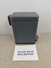 HOMCOM 5L Rectangular Compact Bin Steel Body Removable Bucket Quiet-Close Lid