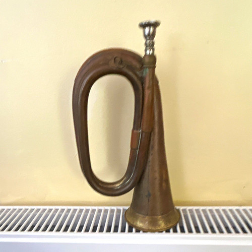 Brass bugle antique - brass,