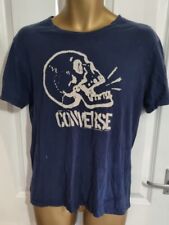 Converse Mens Blue Graphic Print T SHIRT Size XS Shouting Skull