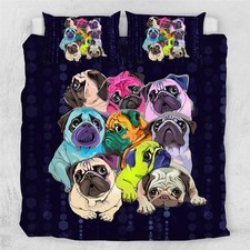 Colorful Pug Bedding Set