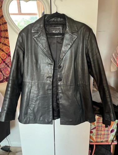 Milan leather black real - leather,