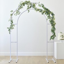 Wedding Arch White Metal Frame Backdrop - 6ft x 5ft - garden, celebration
