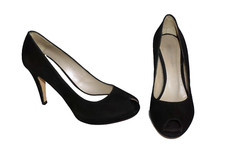 Karen Millen black suede peep