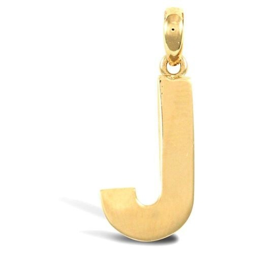 Initial 9ct gold pendant - j,