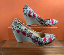 Ladies B Kaleidoscope Wedge Heels UK 5 – Floral Summer Shoes, Worn Once