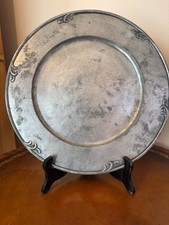 Vintage Pewter Charger Plate