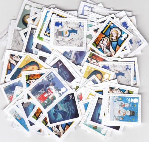 100 2nd class xmas stamps - x,