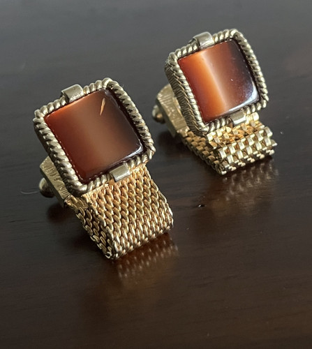Vintage swank square amber - vintage,