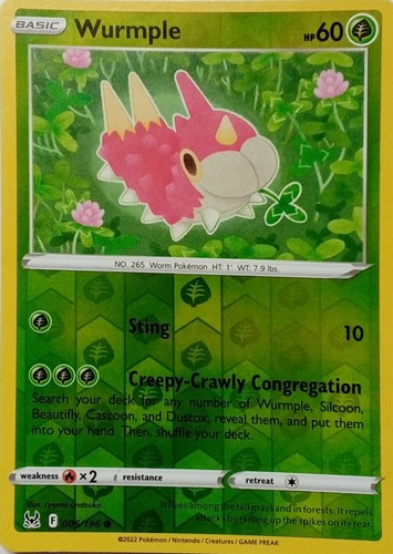 006 196 wurmple reverse holo - 006/196,