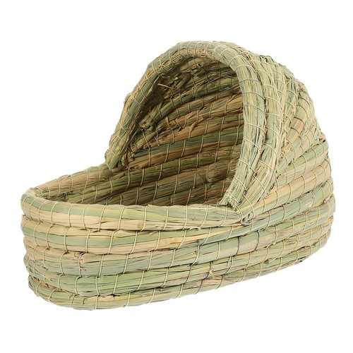 Beige straw woven chicken nest - beige,