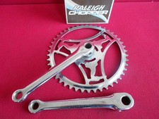 Vintage Tall Raleigh Chopper Chainset/Crankset 46T, L: 165mm Chrome England  VGC
