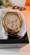 MK - Michael Kors Chronograph Rose Gold Tone Bracelet Watch Ladies Boxed