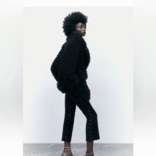 ZARA NEW SEQUINNED MINI FLARE