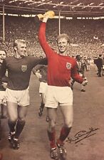 Signed Big Jack Charlton England 1966 Trophy Photo