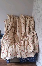 Dunelm Bespoke Spotty Curtains 102" W X 57"D Each, Country House, Cottage Style.
