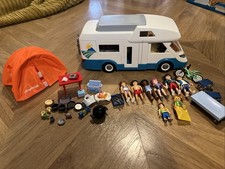 Playmobil Caravan and Pickup Truck Figures with Camping Accessories