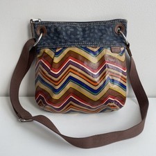 Fossil Key-Per Colourful Zigzag Oil Cloth Crossbody Bag