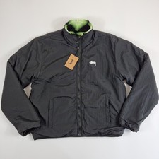 Mens Stüssy Green Sherpa Reversible Diamond Jacket
