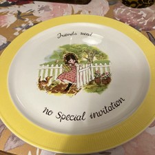 Vintage ‘Friends’ Wall Plate by Laura Ashley- Holly Hobbie Style 10” 1970’s gift