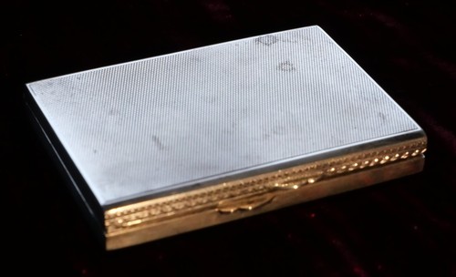 Solid silver cigarette - solid, case