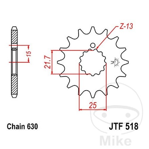 Jtf518 sprocket 14 teeth - jtf518.14,