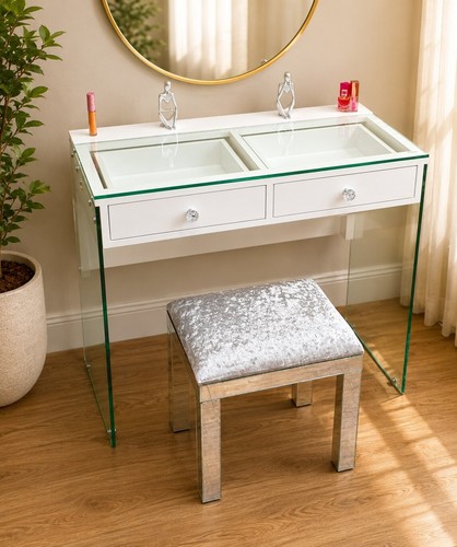 Vanity table white high gloss - white,