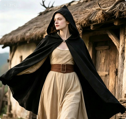 Medieval hooded cloak cape - medieval,