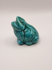 Vintage Decorative Anglia Pottery Turquoise Blue Ceramic Frog Toad