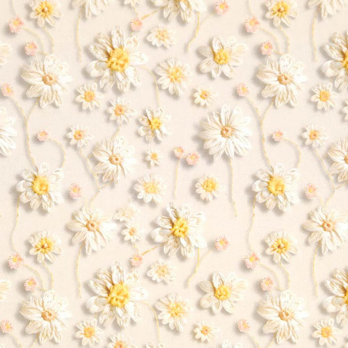 Daisy cotton fabric - fabric, 3d