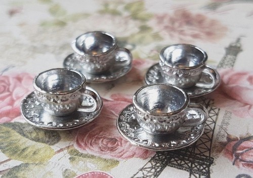 Stunning silver teacups - 4,