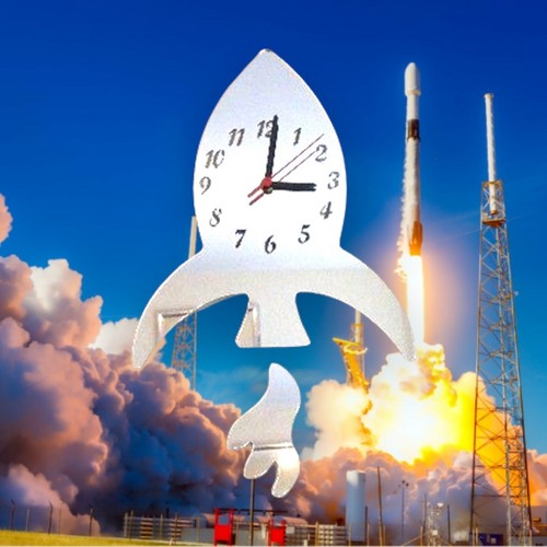 Rocket shaped clocks - rocket,
