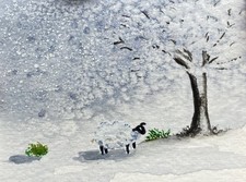 Original Watercolour Sheep In