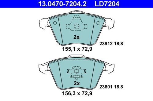 Ate 0470 7204 brake - ate, pad