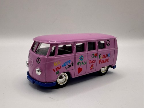 Pink diecast vw campervan - pink,