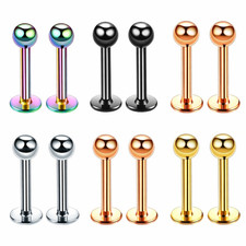 2x Plain Surgical Steel Labret