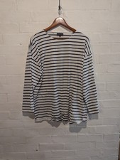 Armor Lux Breton white blue striped long sleeve top size 6 UK pullover nautical