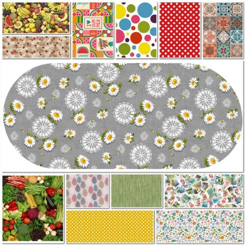 Oval wipe clean tablecloth - clean,