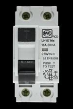 MK 16 AMP 30mA DOUBLE POLE RCD