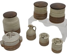 Broadstairs Pottery Rustic Ceramic Canister Set with Lids Handcrafted Kitchen St