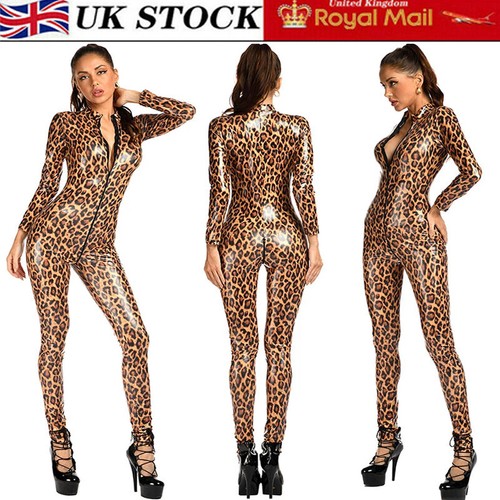 Women wetlook leopard - leopard, print