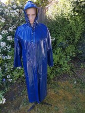 Shiny blue yellow pvc mac - blue/yellow,