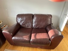 2 seater brown leather sofas