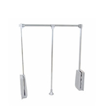 Adjustable Pull Down Hanging Wardrobe Rail Lift Silver 12 kg Max. Load of Emuca