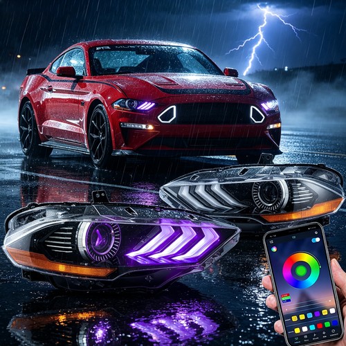Pair rgb led - led, headlights