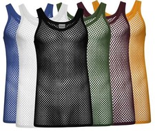 Mens Pack of 4 String Vests