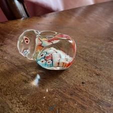 Vintage Millefoiri Style Art Glass Rabbit shape Figurine Paperweight