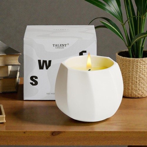Ceramic scented candle natural - ceramic,