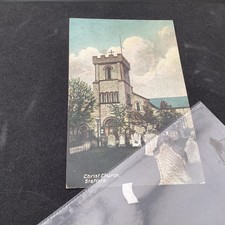 old Staffordshire Picture  postcard Stafford  Christ Church & Gravestones