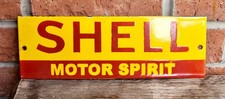 SUPERB RECTANGULAR SHELL MOTOR SPIRIT ENAMEL SIGN - MANCAVE / GARAGE