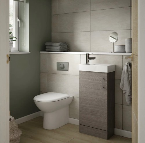 Compact floor basin vanity - floor,